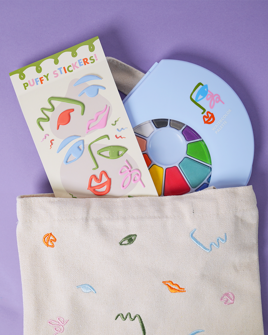 Little Artist Bundle Pack - Paper, Palette, Watercolors, Paintbrush And Stickers!