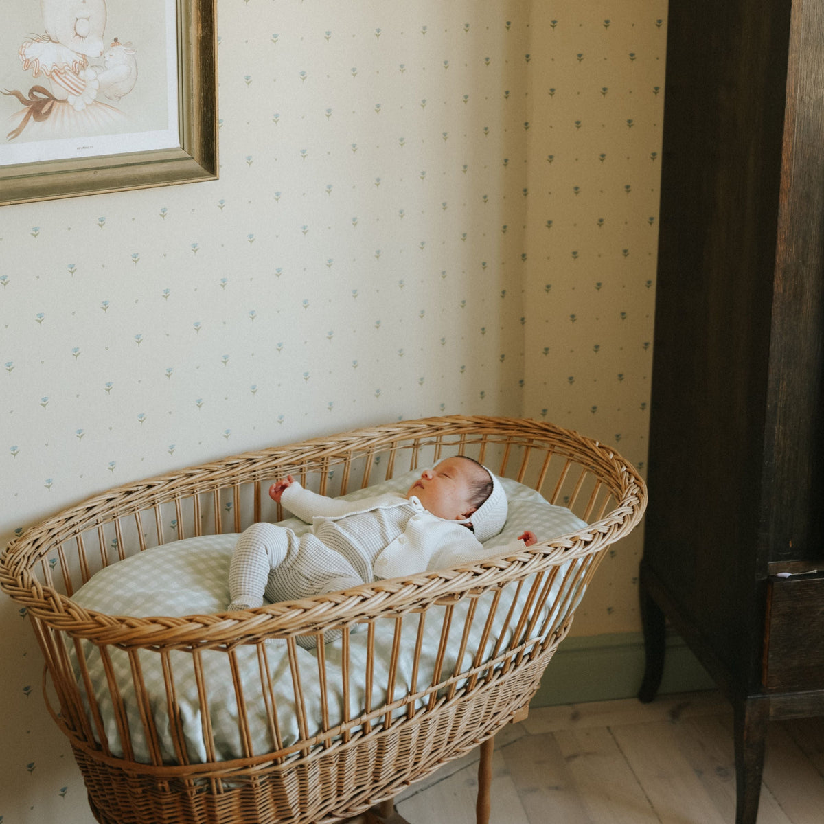 Picnic Gingham Crib Sheet - Green