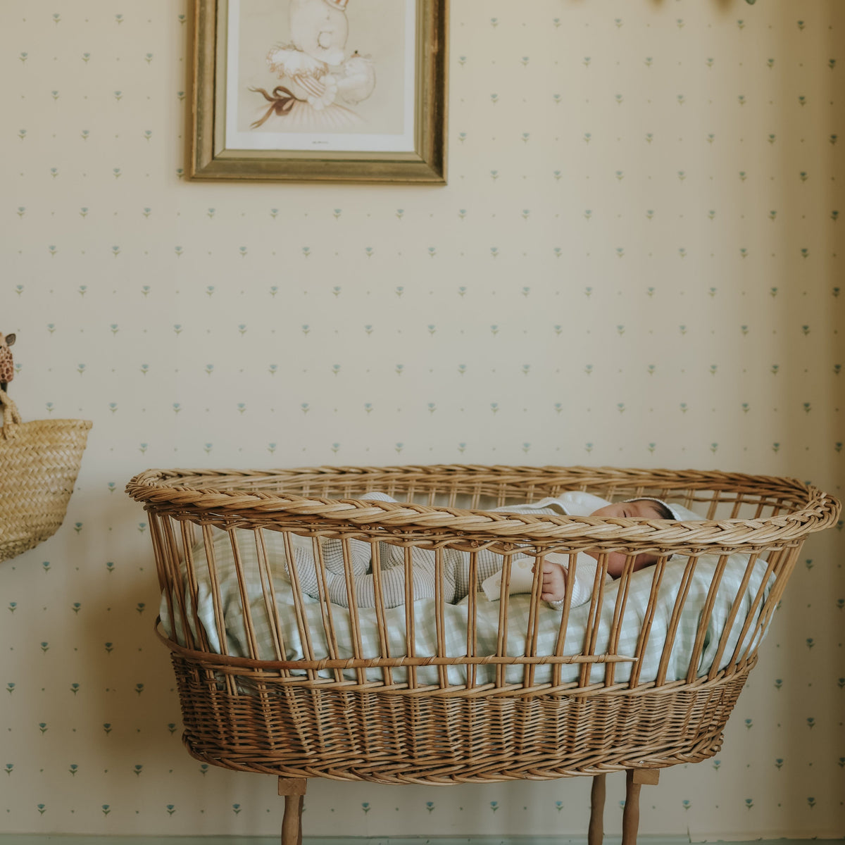 Picnic Gingham Crib Sheet - Green