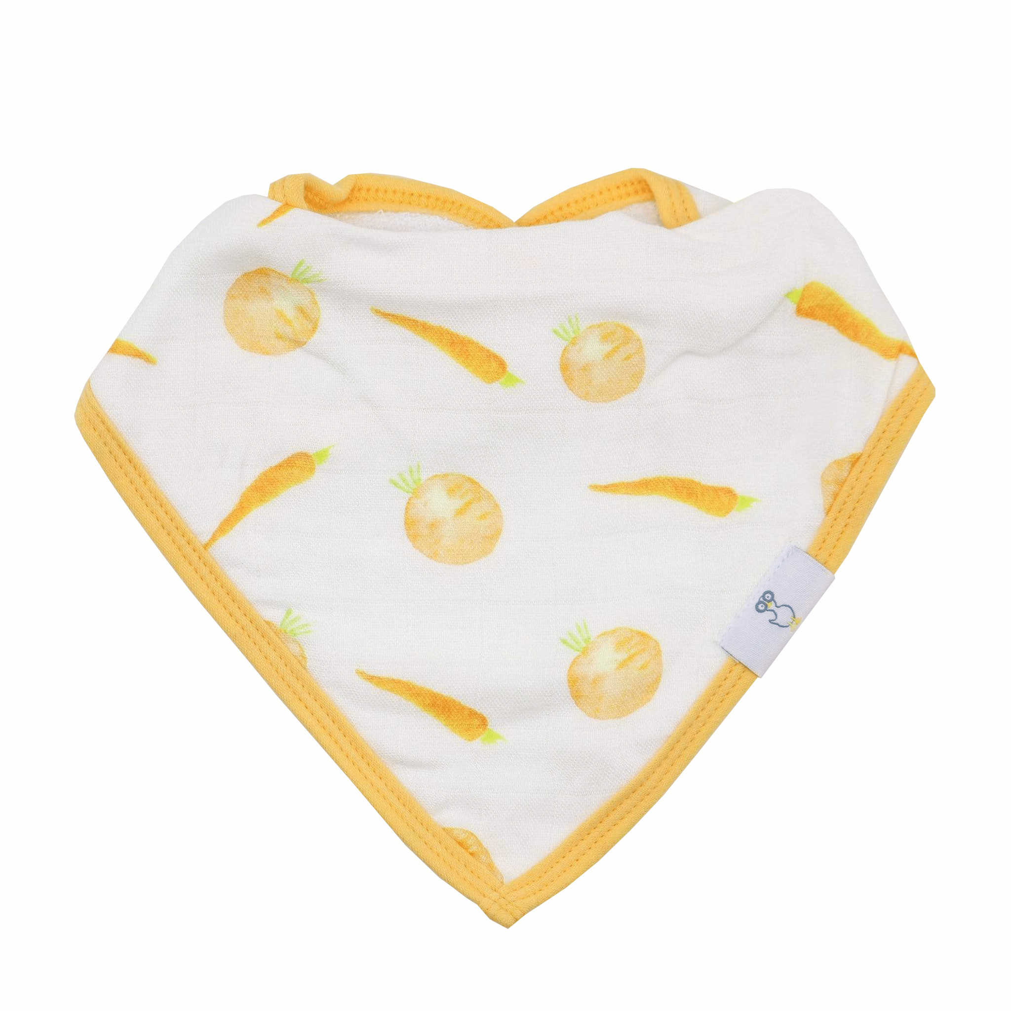 Carrots And Shapes Orange 2 Pack Muslin & Terry Cloth Bib Set