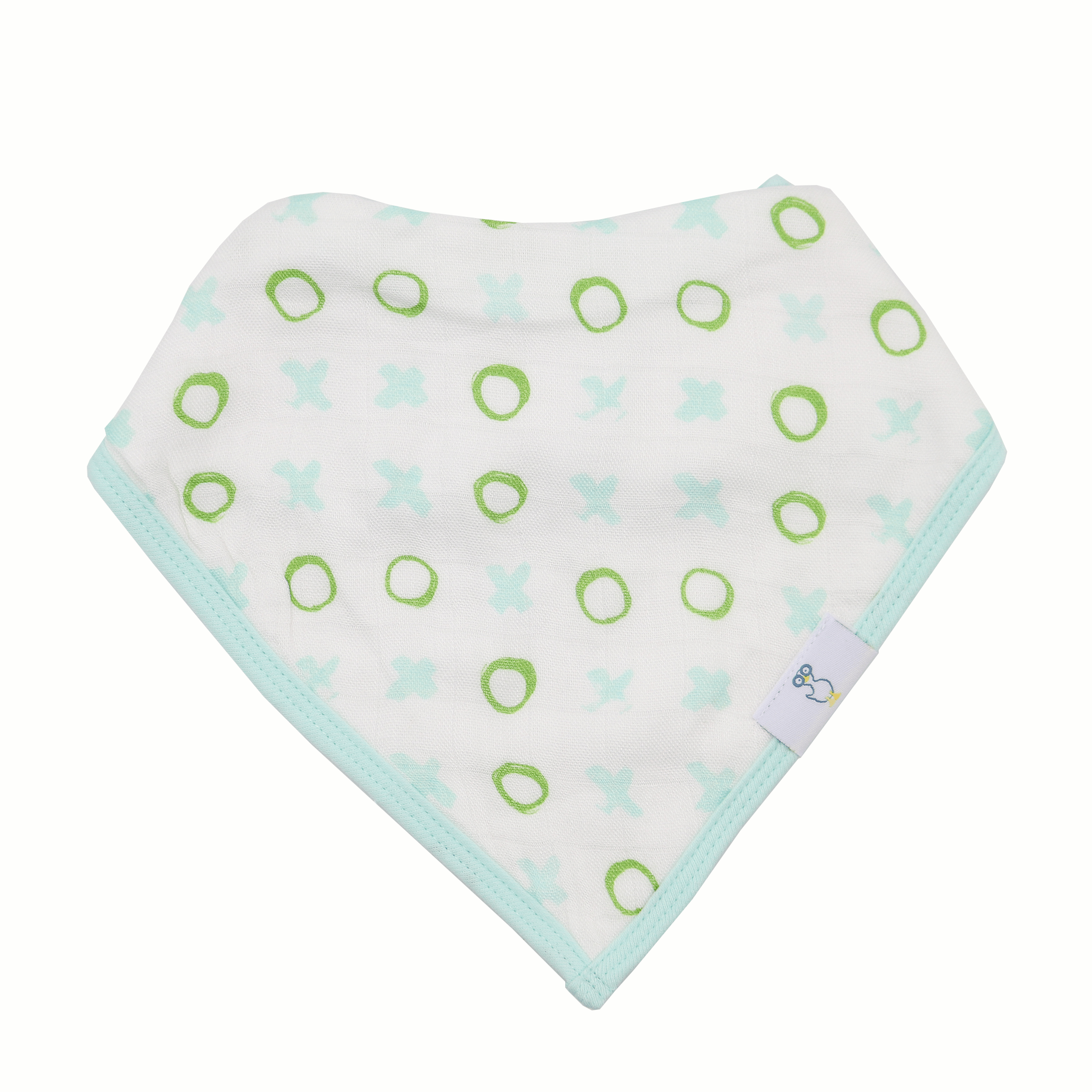 Peas And Xo Mint 2 Pack Muslin & Terry Cloth Bib Set