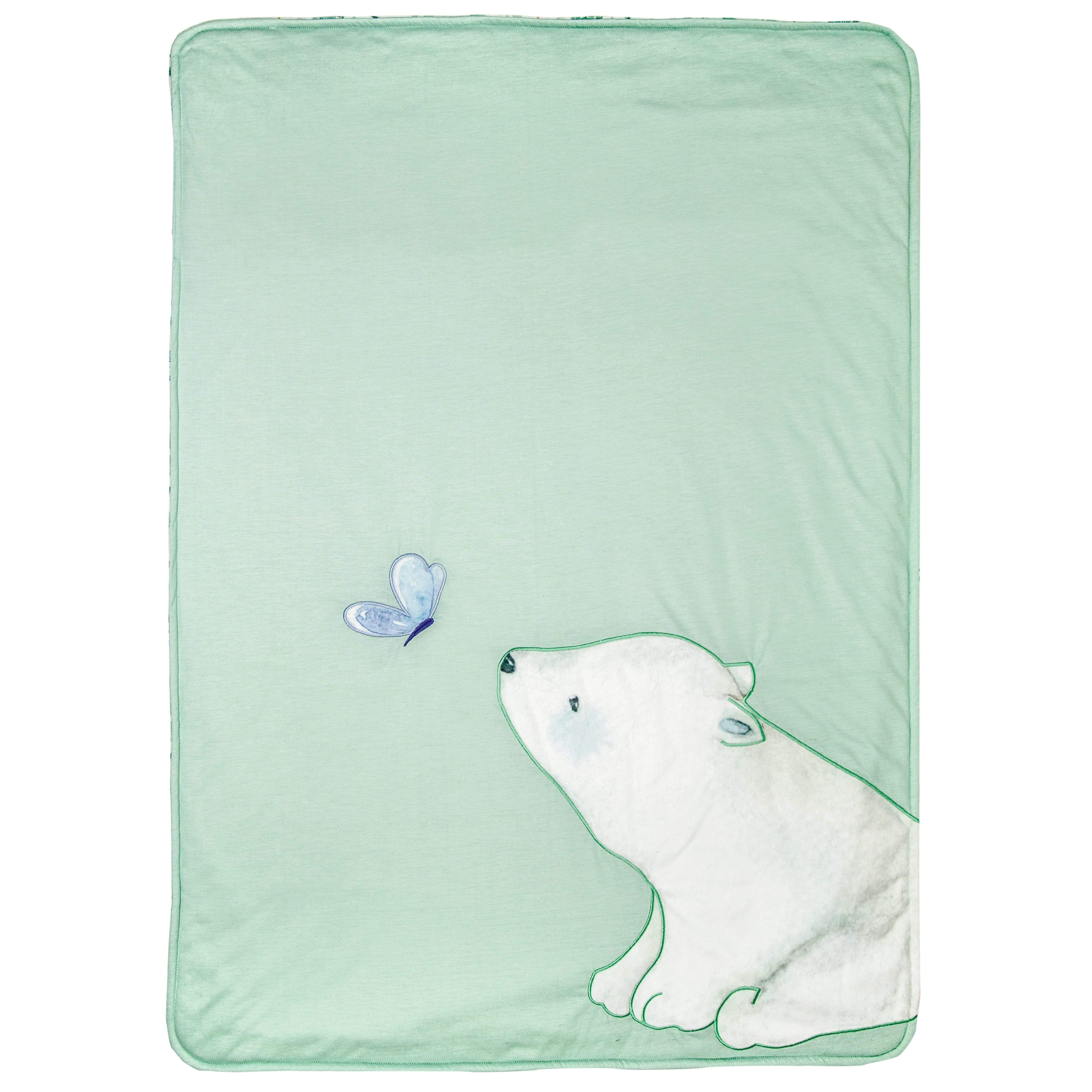 Basil Bear Mint Applique Baby Blanket