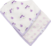 Lavender Attachable Wooden And Silicone Teether And Flower Bib Gift Set
