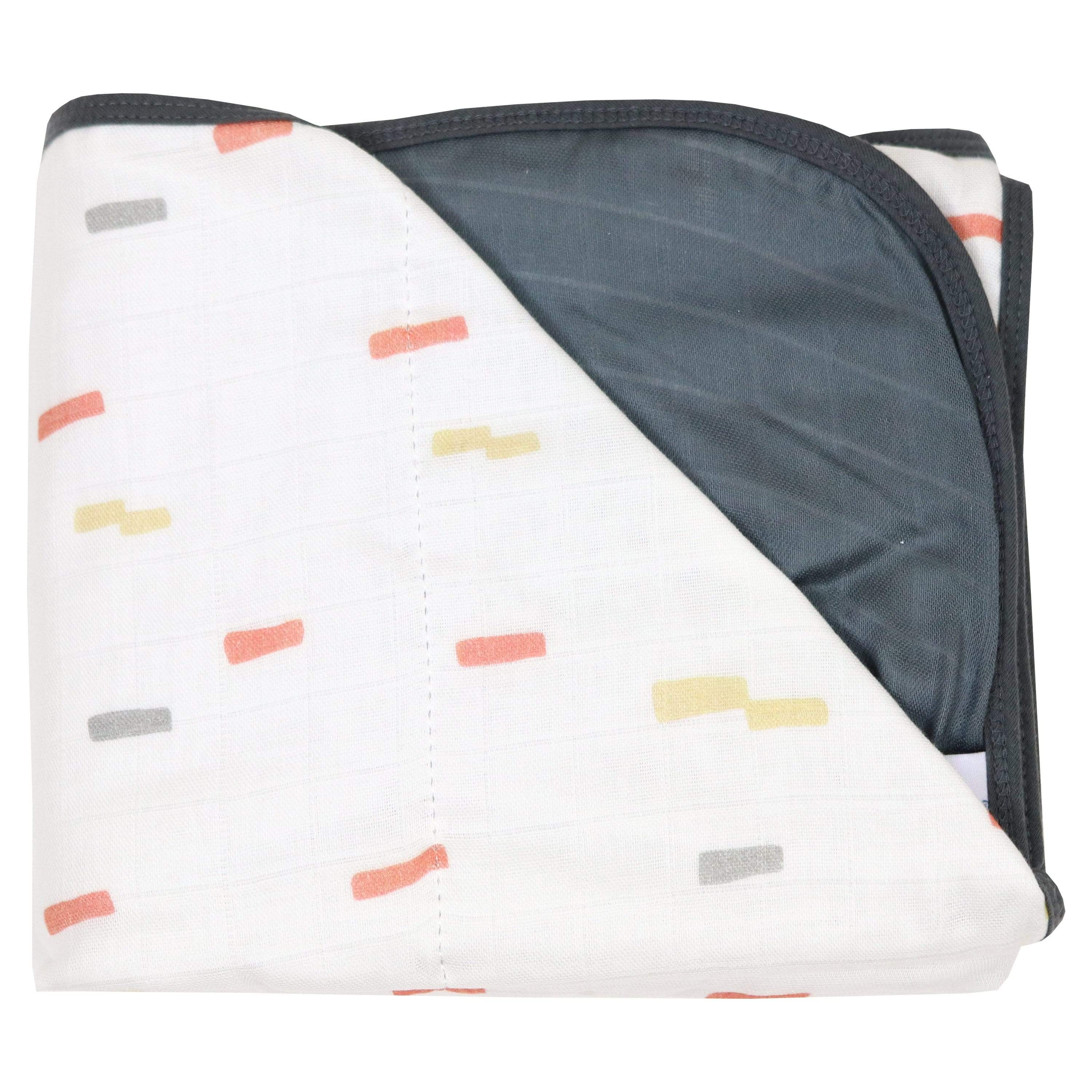 Bamboo Muslin Quilted Blanket (brick & Gray)