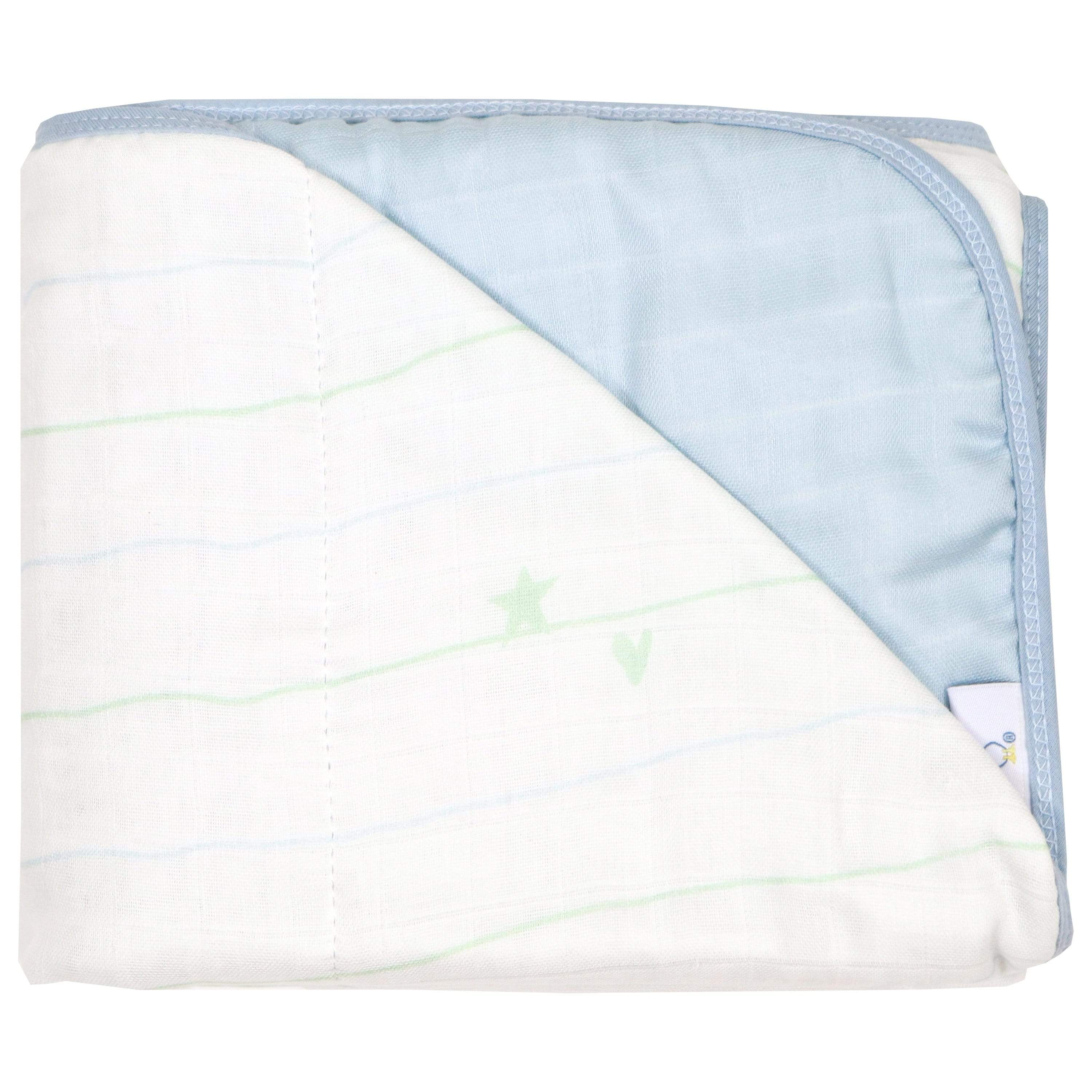 Mountain And Blue Oversized Bamboo Muslin Quilted Blanket