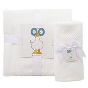 Mommy & Me Knit Blanket Set - White