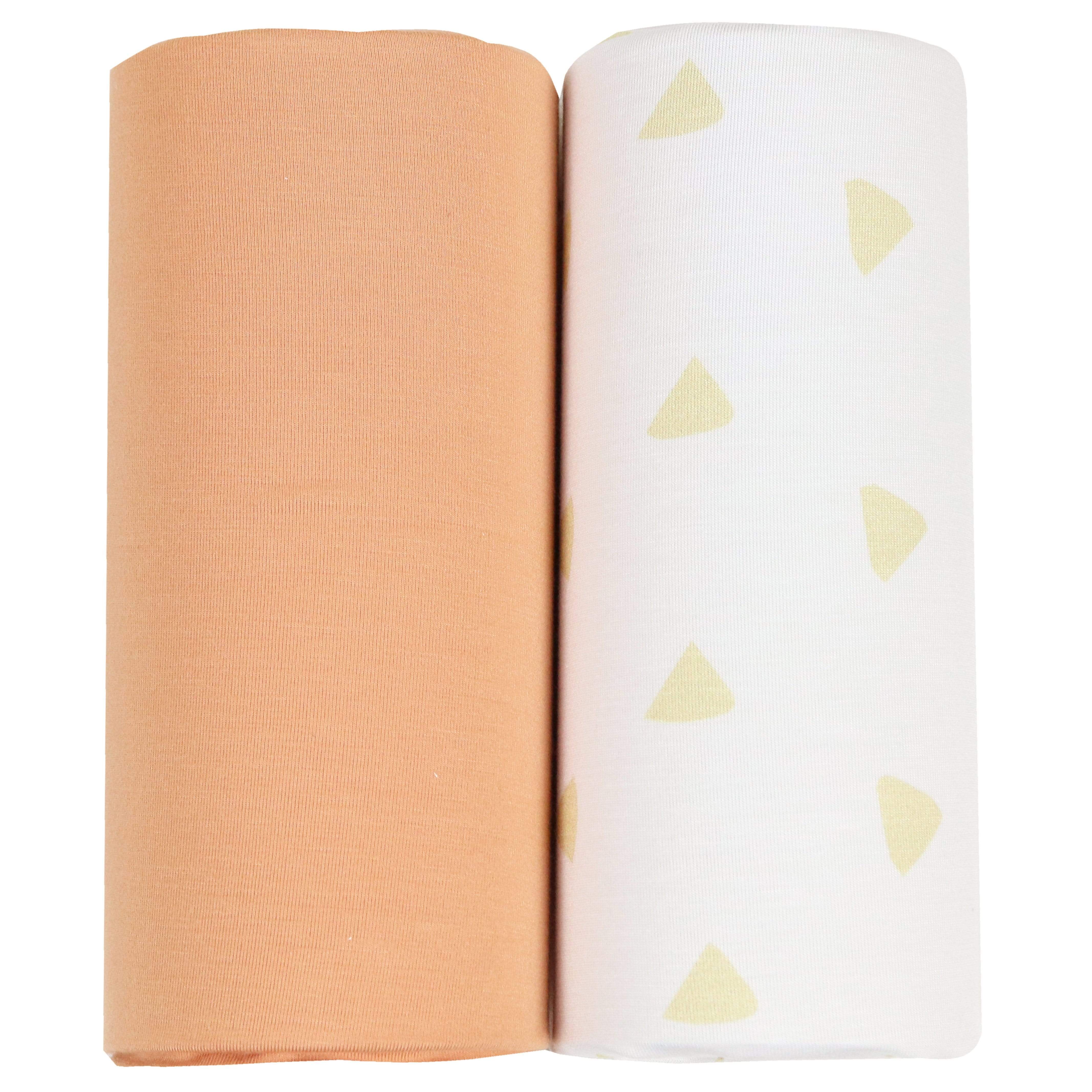 Tan Triangle And Terra Cotta 2 Pk Swaddle Blanket