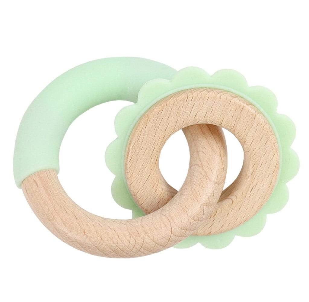 Mint Lion Silicone + Wood Double Teether