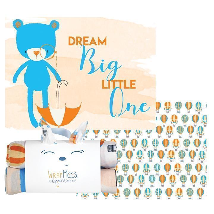 Bear And Hot Air Balloons 2 Pack Receiving Blankets
