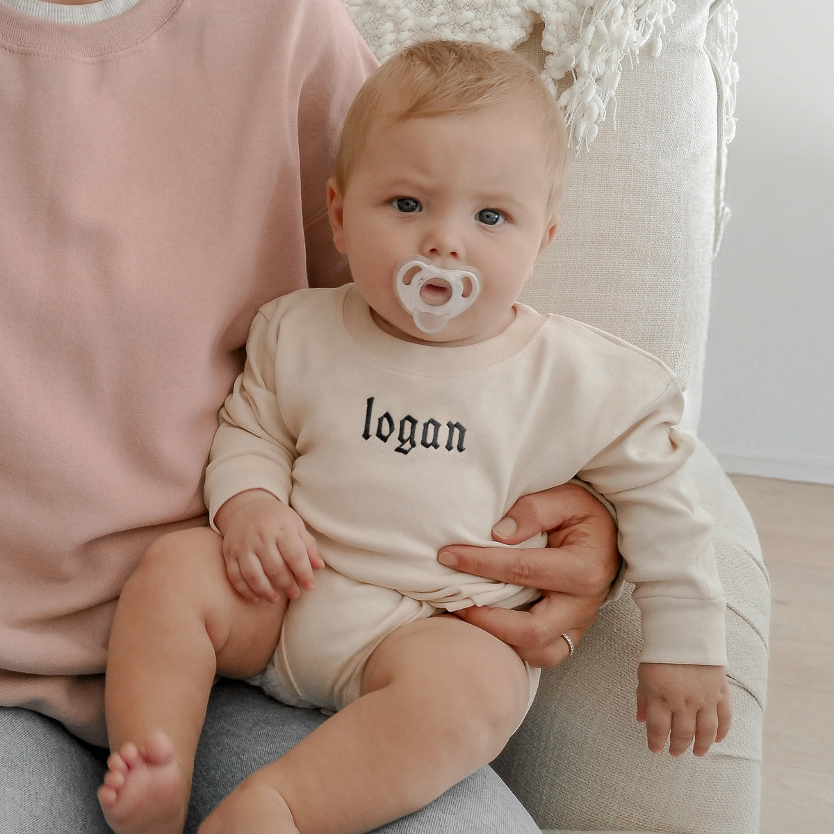 Personalized Kids Name Sweatshirt With Gothic Embroidery
