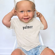 Personalized Kids Name Shirt With Gothic Embroidery