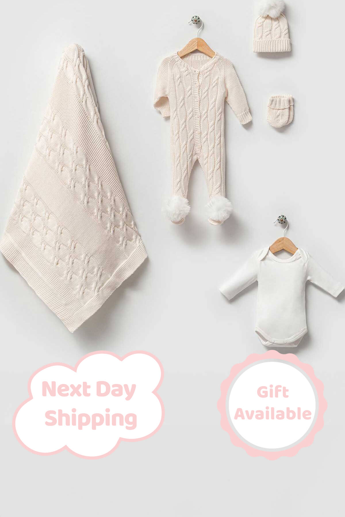 Daniel Cream Newborn Knit Coming Home Set (5 Pcs)