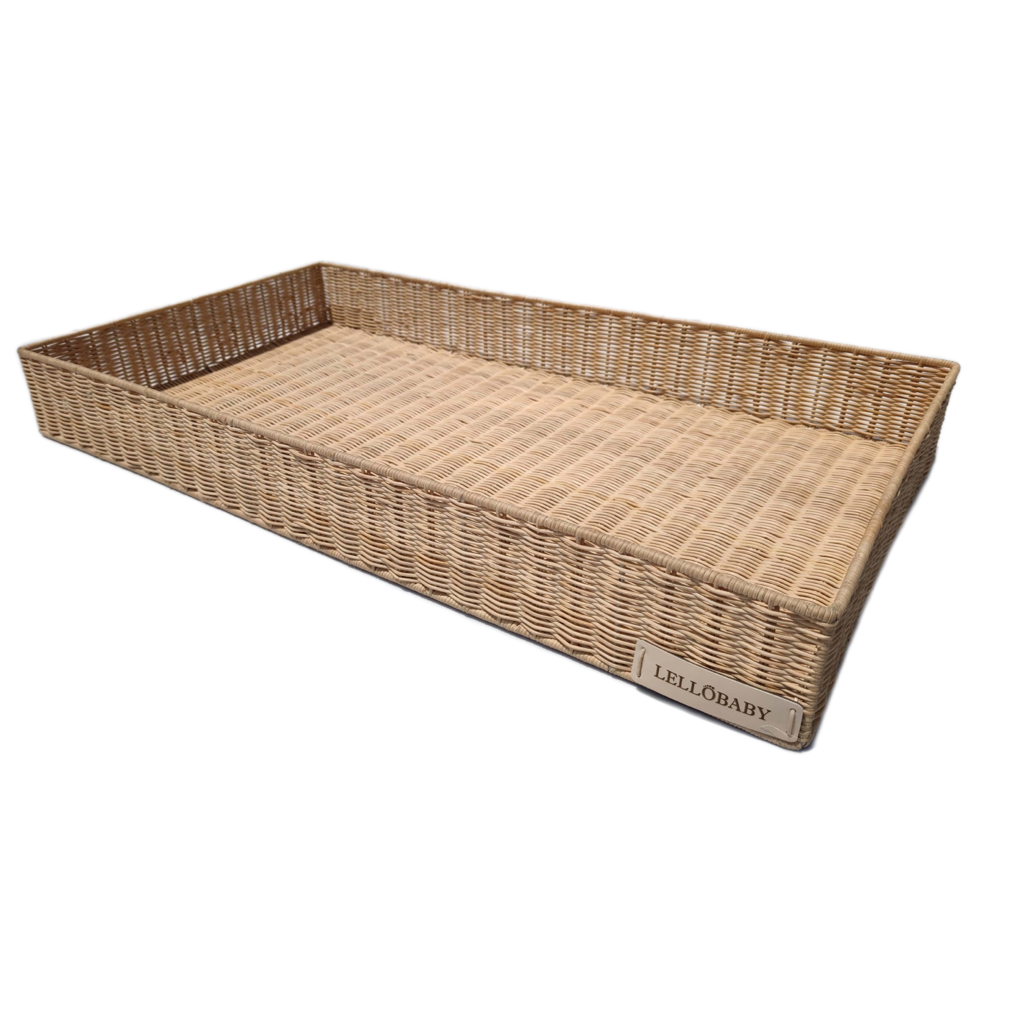 Lellobaby™ X Hampton Baby-  Rattan Wicker Changing Tray Premier
