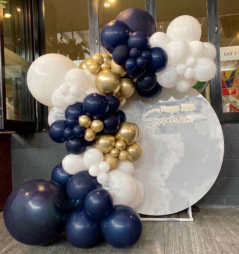 Navy, White & Gold Balloon Garland Kit – Graduation Decor