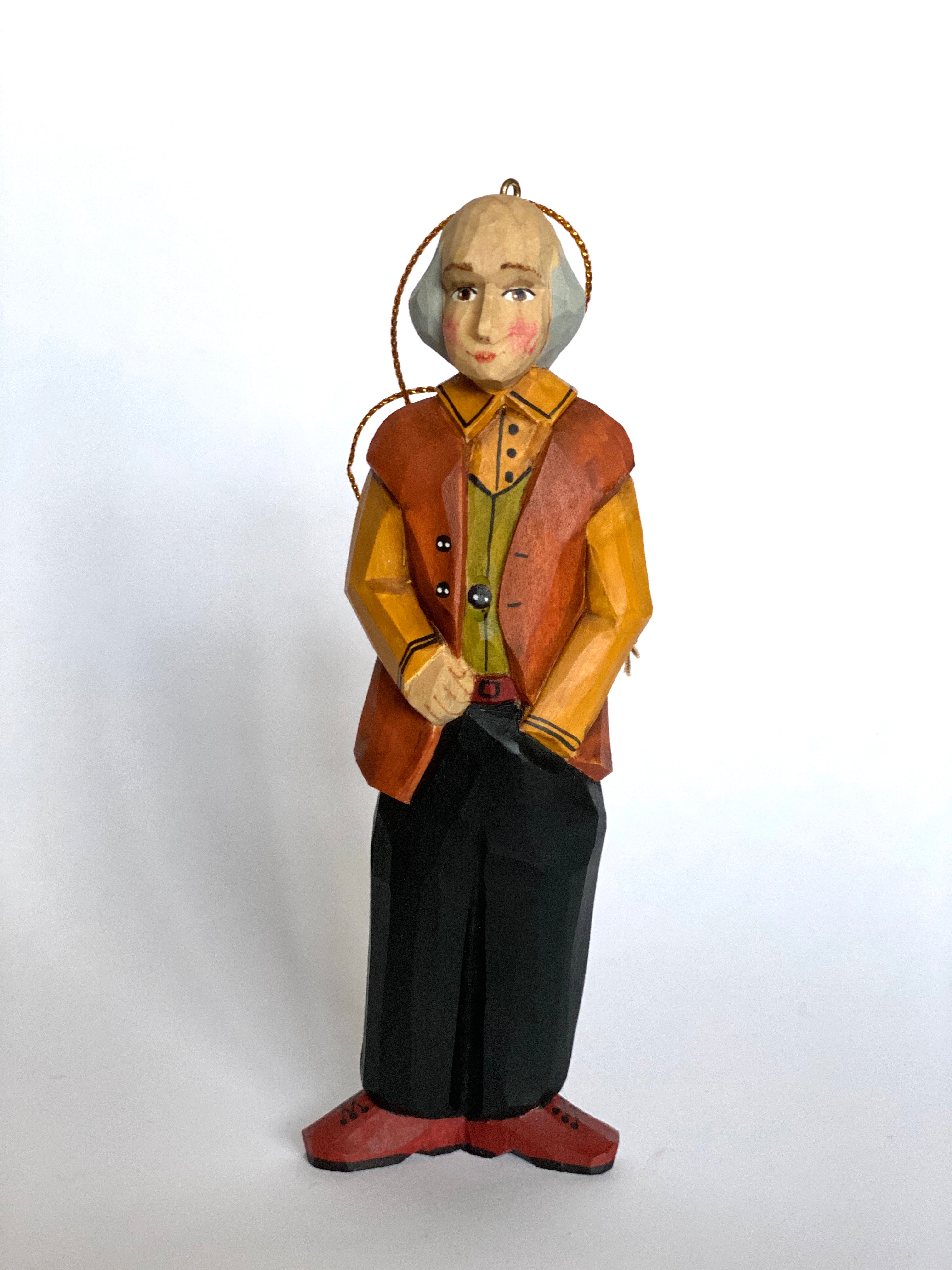 Hand-carved Wooden Christmas Ornament Grandpa