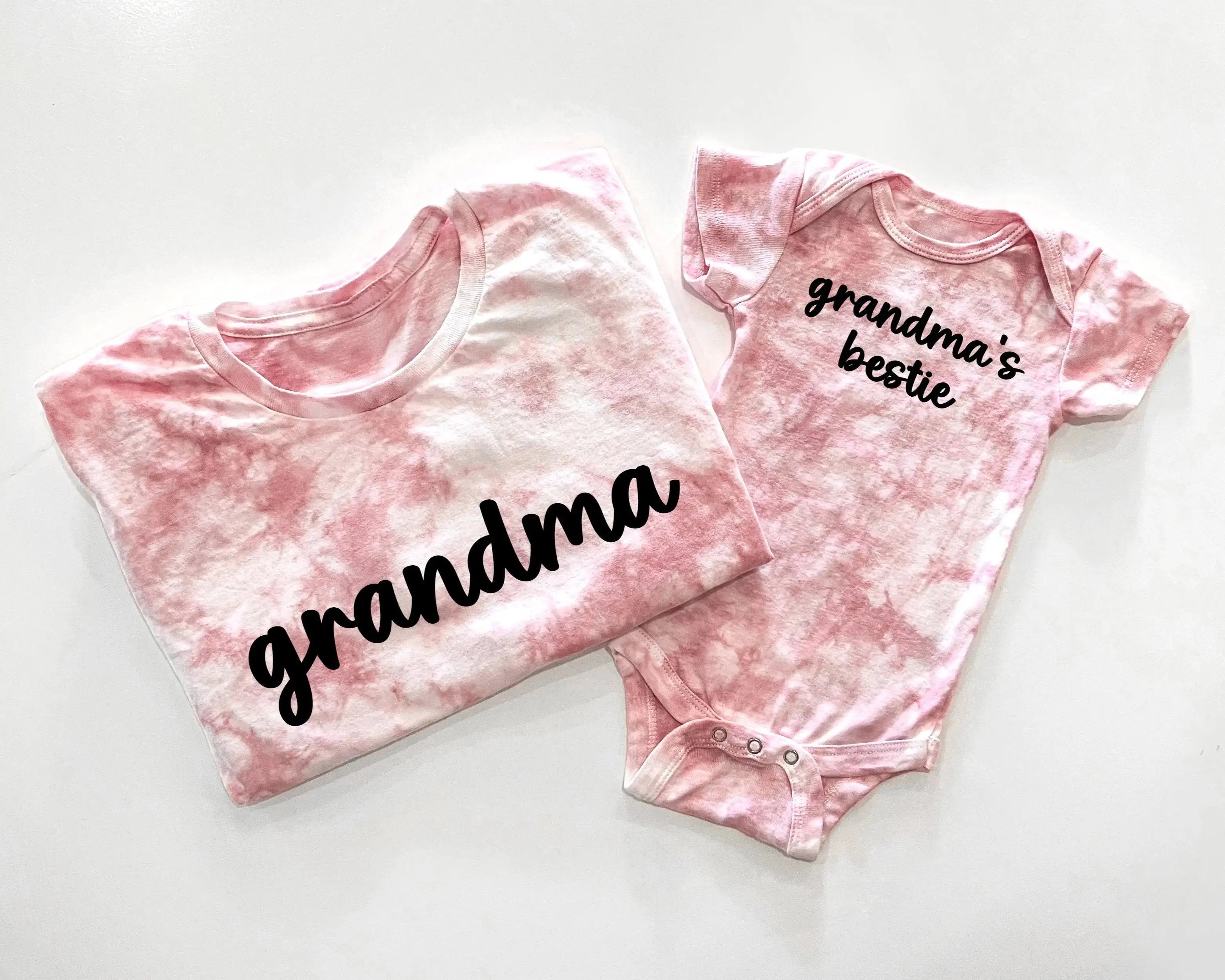 Tie Dye Personalized Grandma And Me Shirt Set