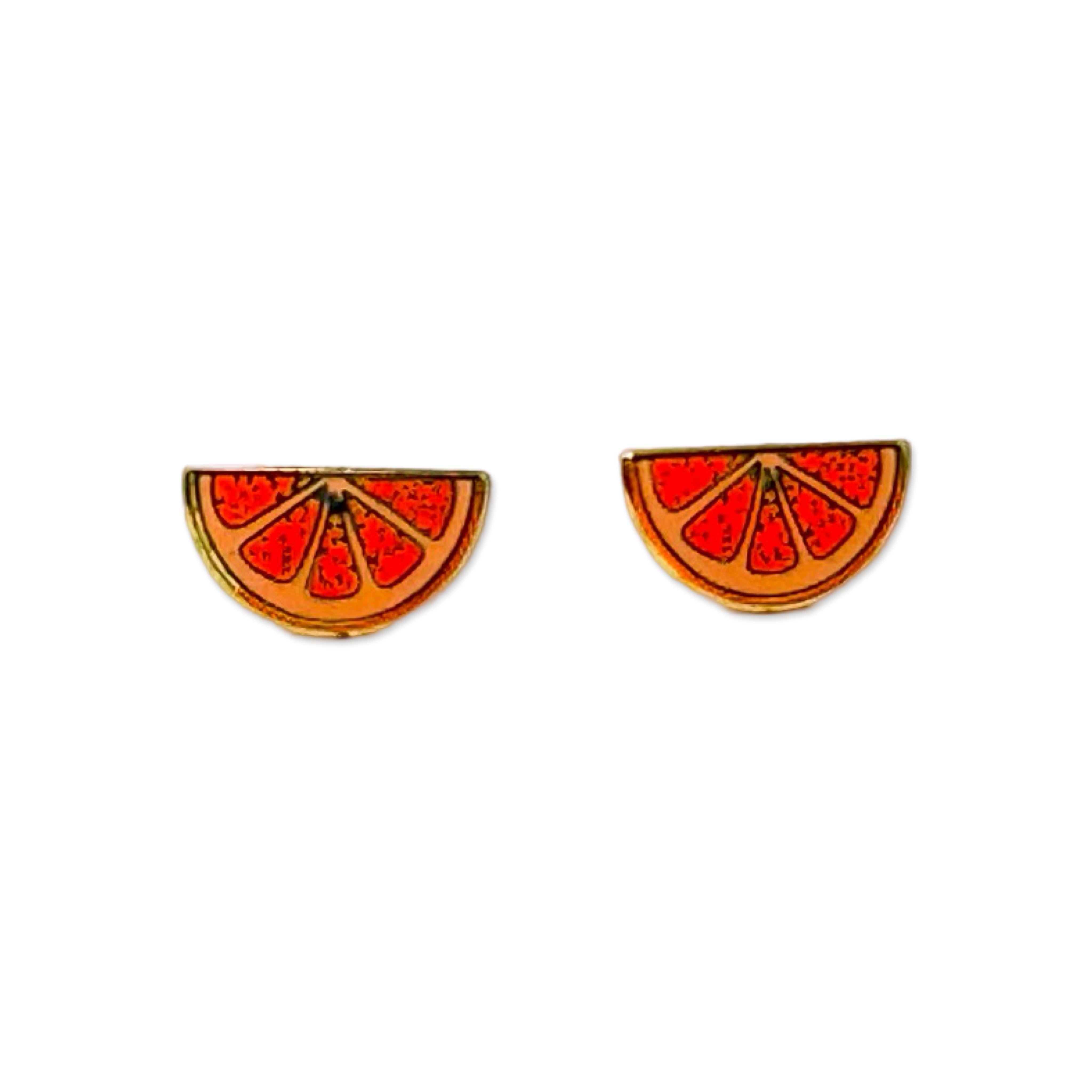 Grapefruit Enamel Earrings