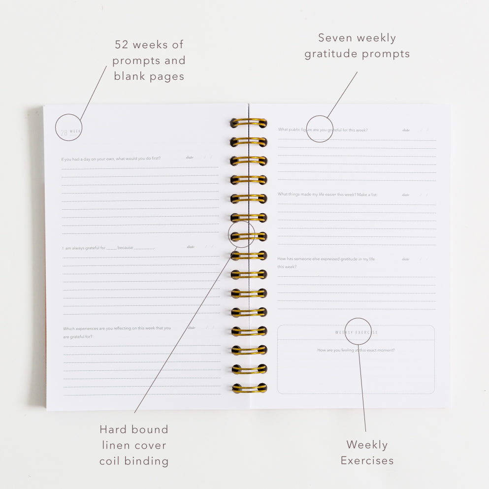 Gratitude Journal - Amber Linen by Promptly Journals