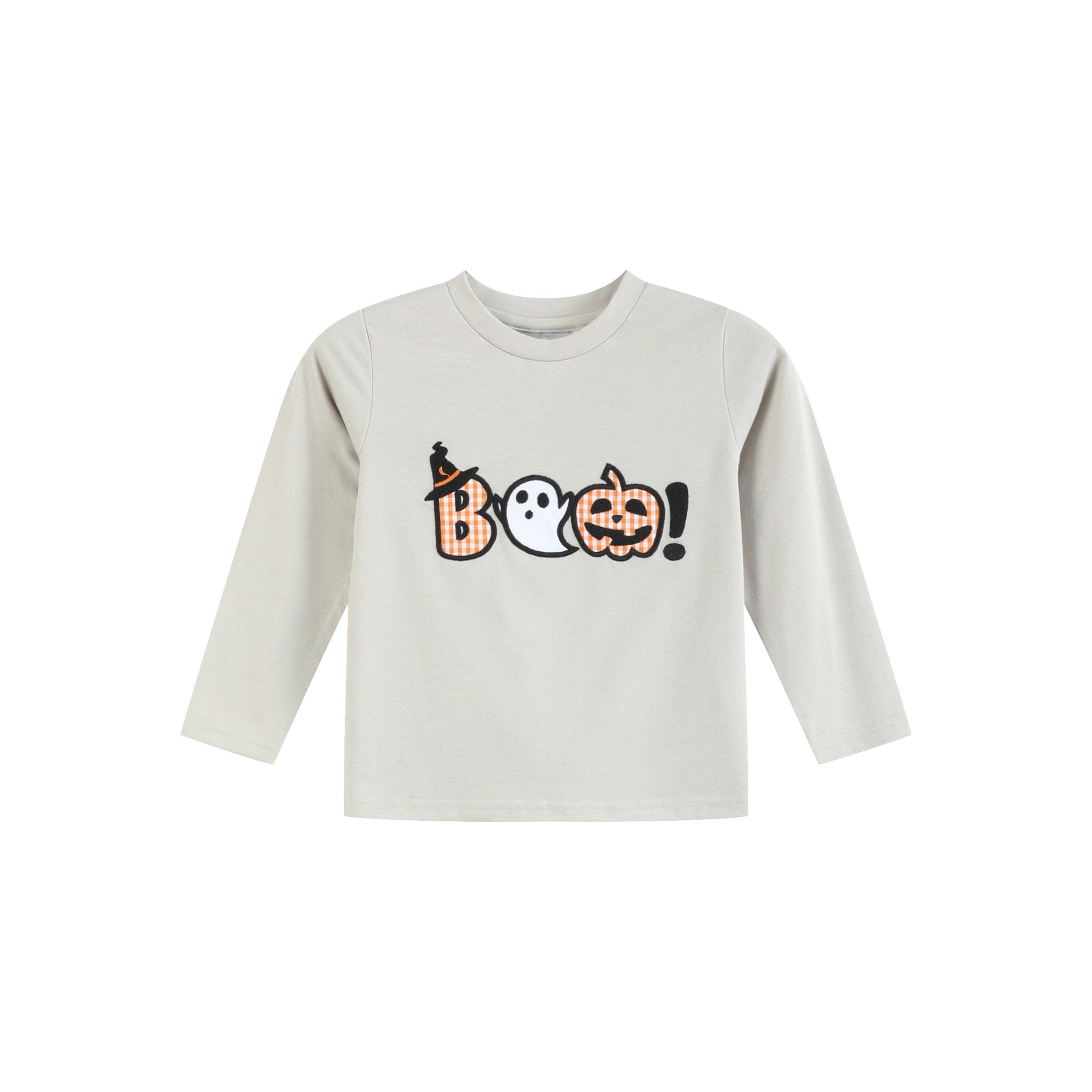 Gray Boo Applique Shirt And Pants Set