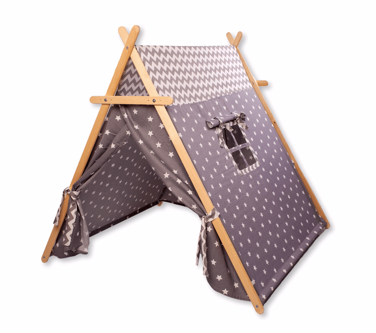 Gray Stars Play Tent And Play Mat