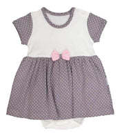 Gray Dress With Pink Bow Tie