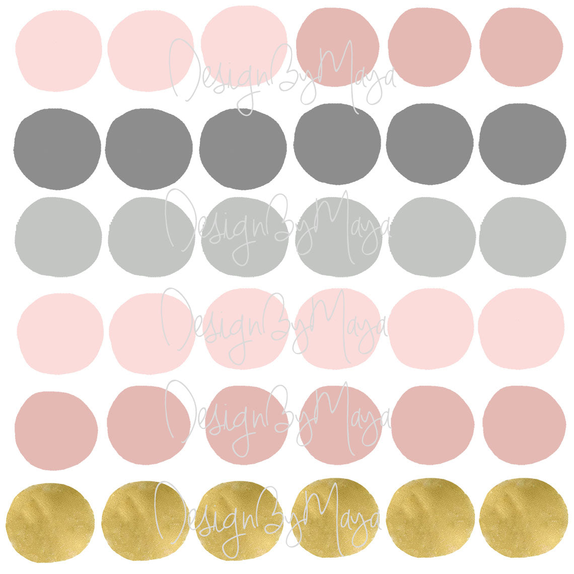 Watercolor Earth Tones Polka Dots - Fabric Nursery Wall Art Decals