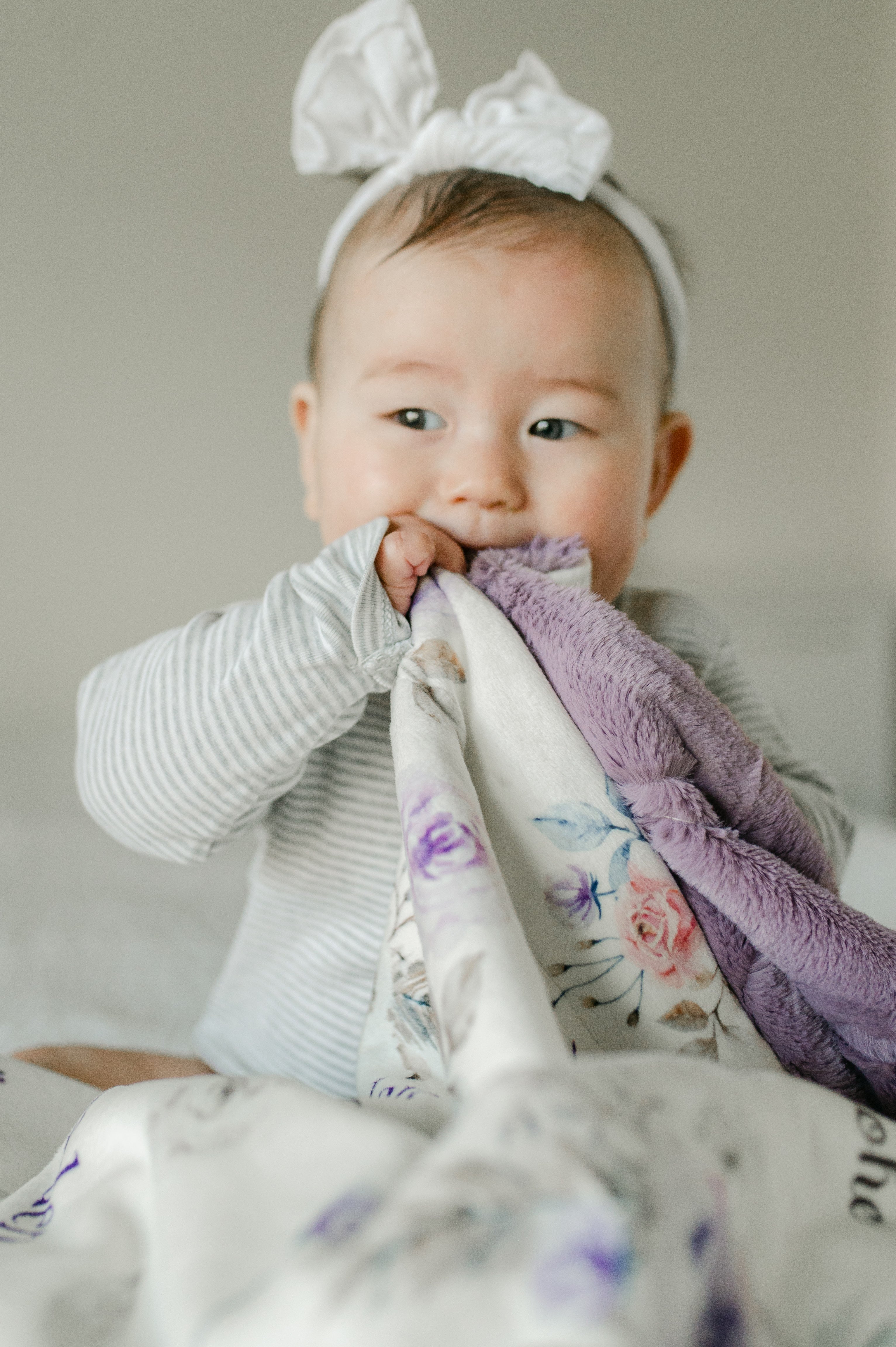 Personalized Baby Blanket – Crystal Jean Lavender Baby Deluxe Floral Minky Throw