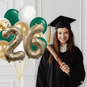 Green And Gold Graduation 2025 Balloon Bouquet