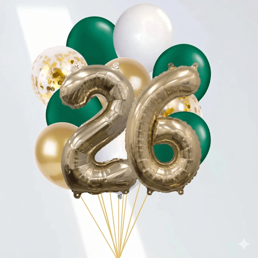 Green And Gold Graduation 2025 Balloon Bouquet