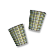 Green & Blue Plaid Cups