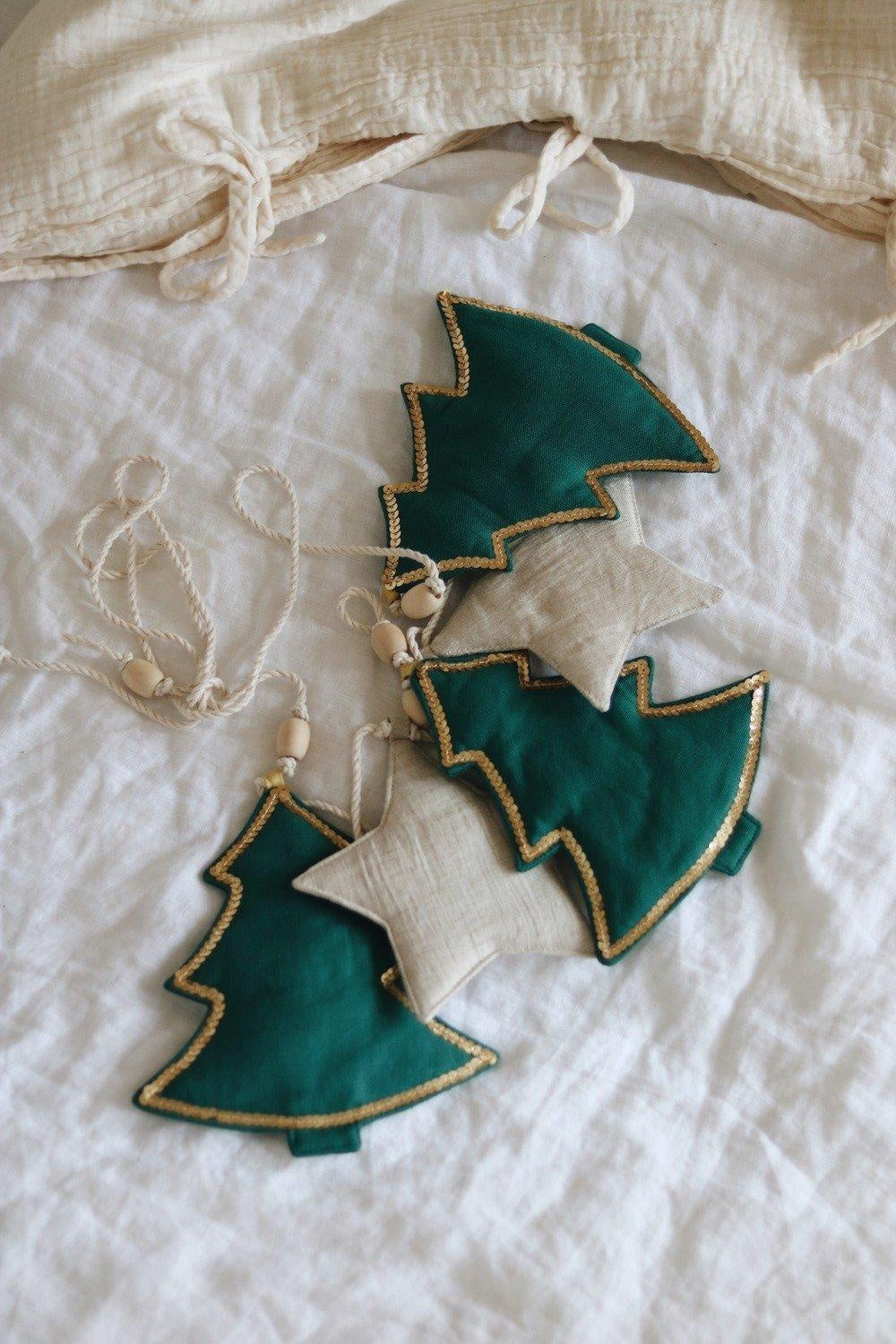 Cotton And Linen Green Christmas Tree Garland