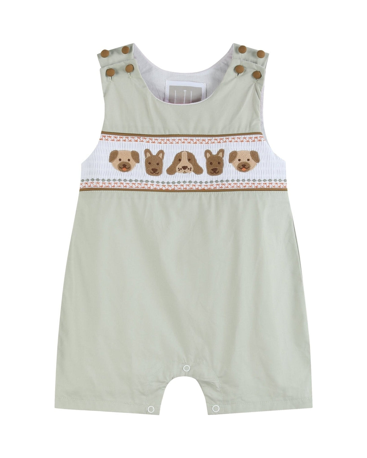 Green Dog Smocked Shortalls