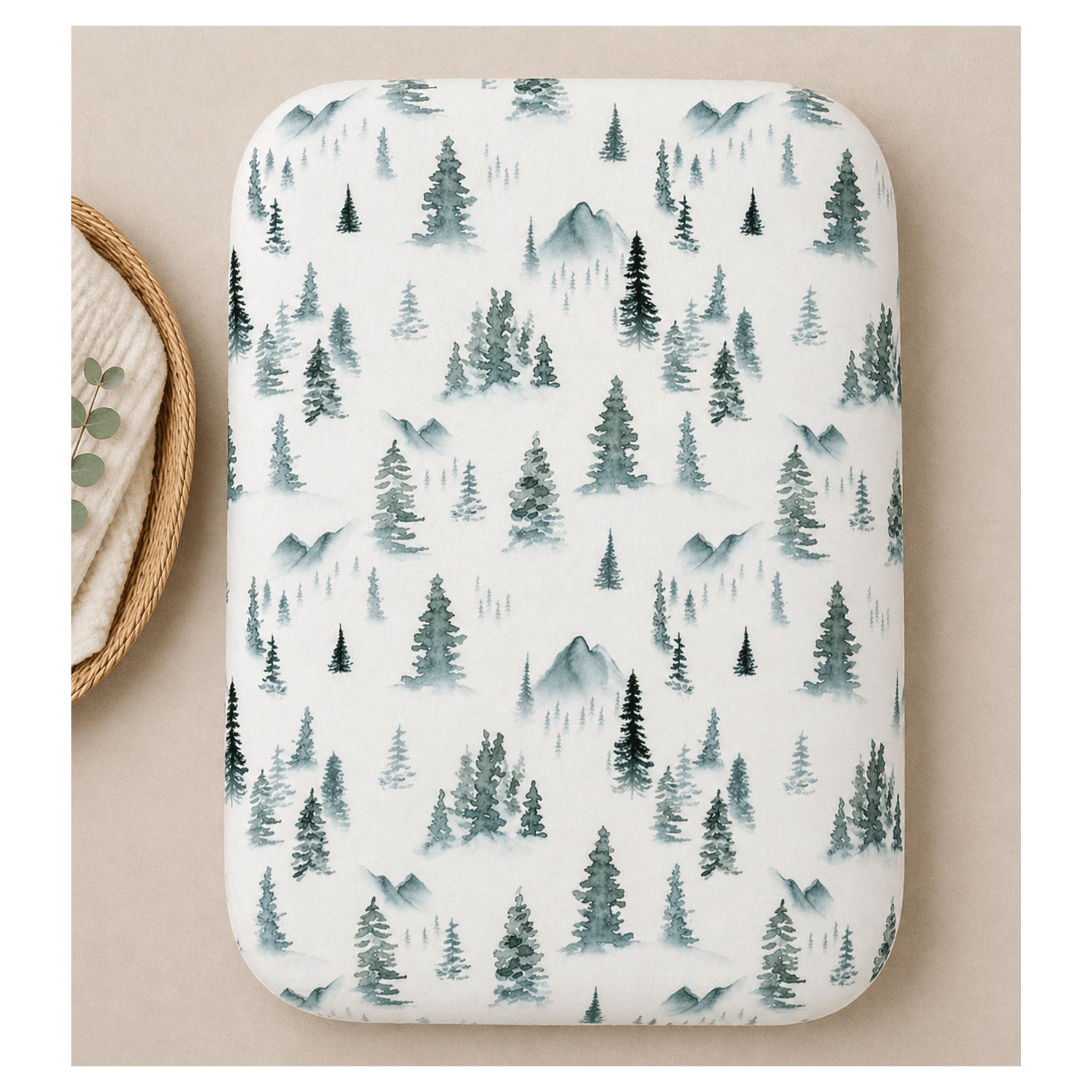 Bamboo Changing Pad Cover - Green Forest