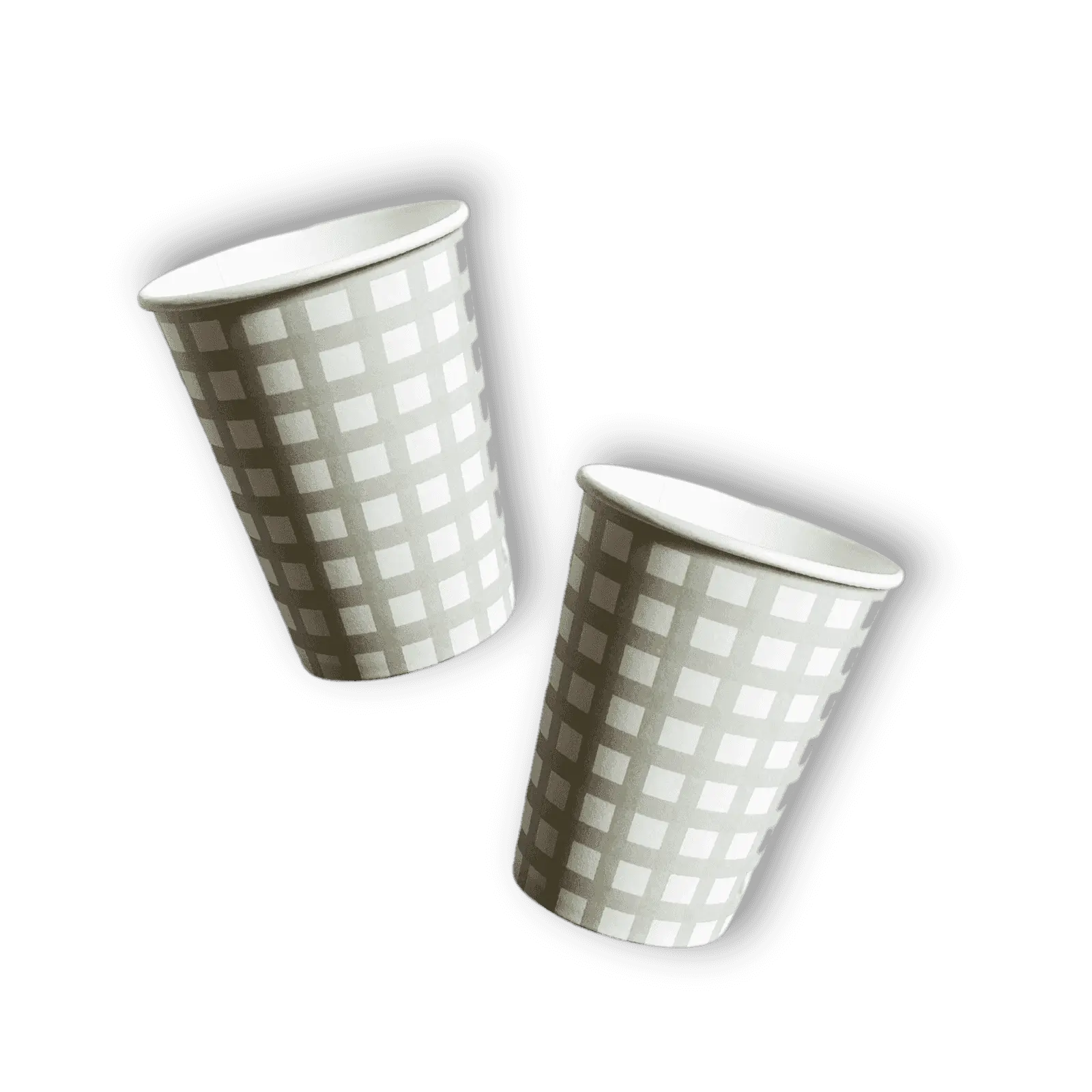 Green Gingham Cups (12pcs)
