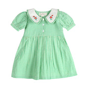 Green Gingham Emb. Mia Dress