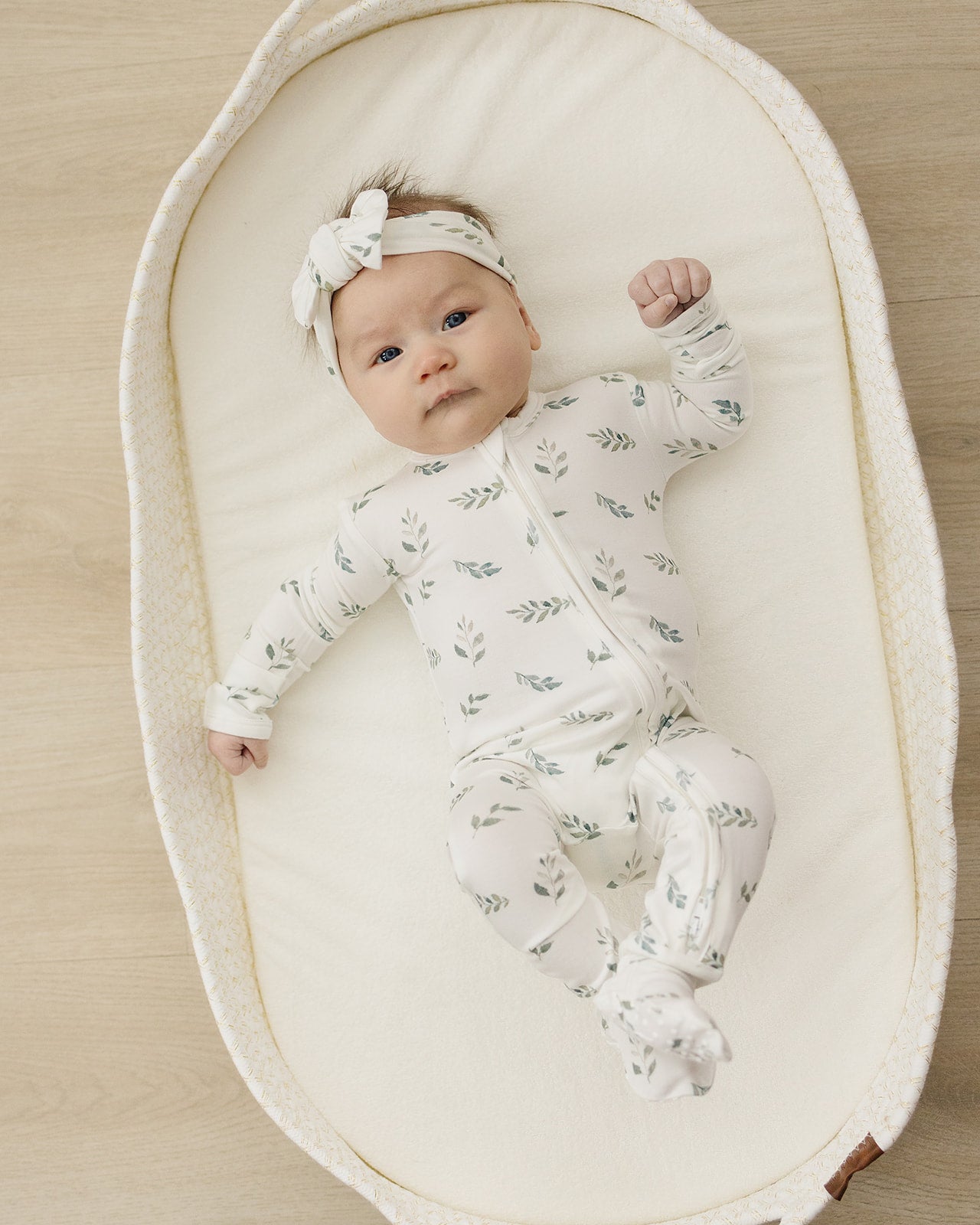 Knotted Headband - Green Leaves