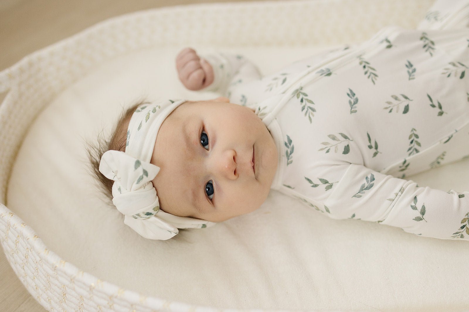 Knotted Headband - Green Leaves