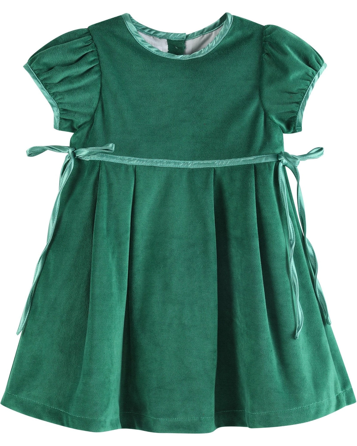 Green Velvet And Satin Bow Christmas Dress