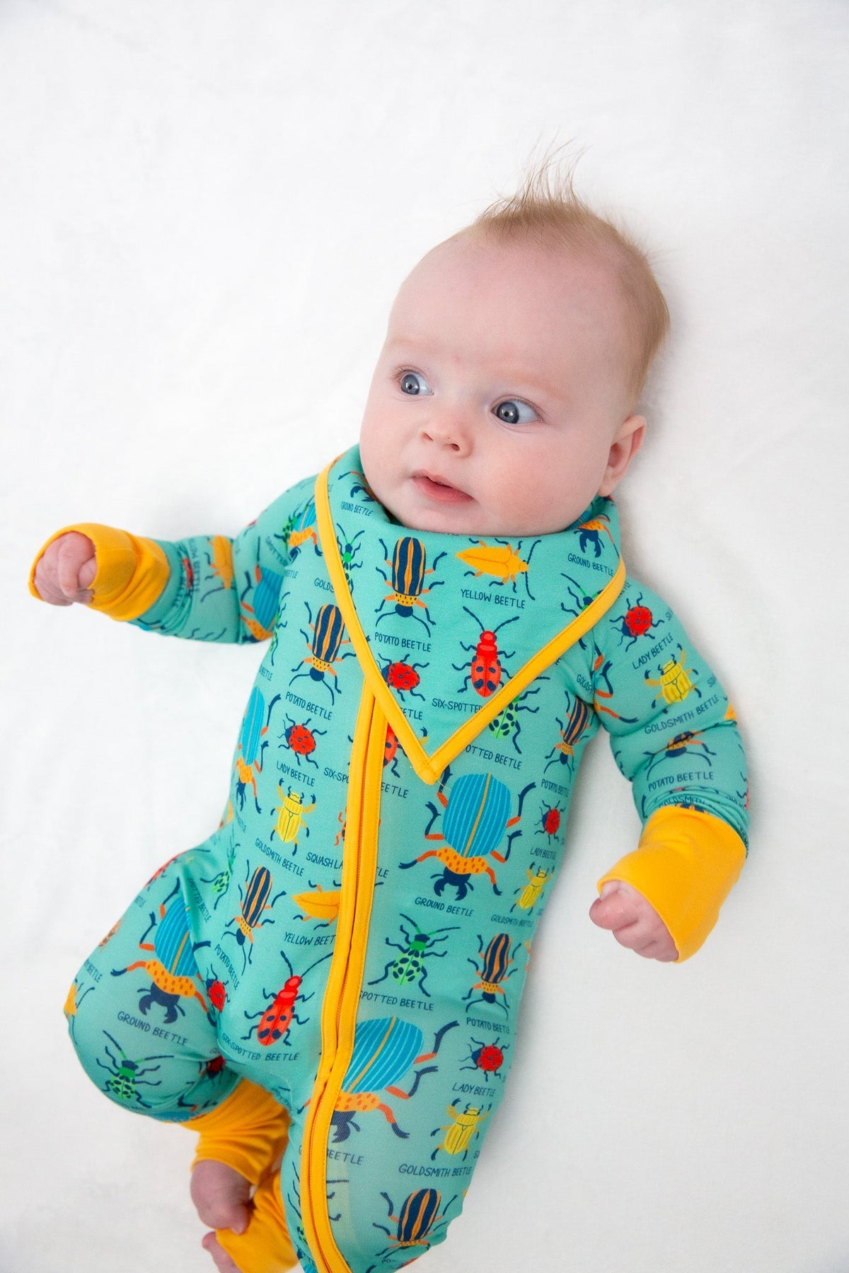 My First Beetle Bonanza™ Bamboo Zipper Onesie | Convertible Baby Pajamas