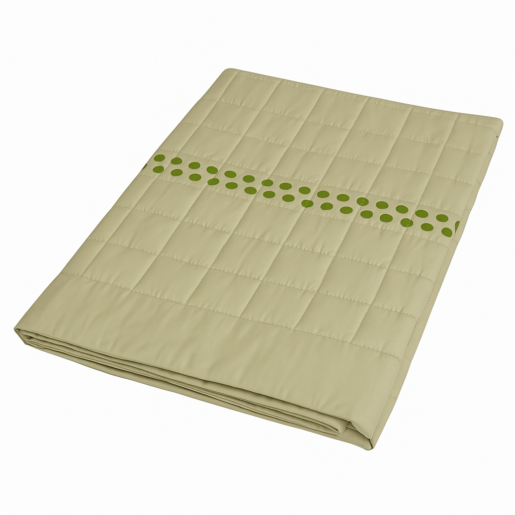 Embroidered Coverlet - Green Dots