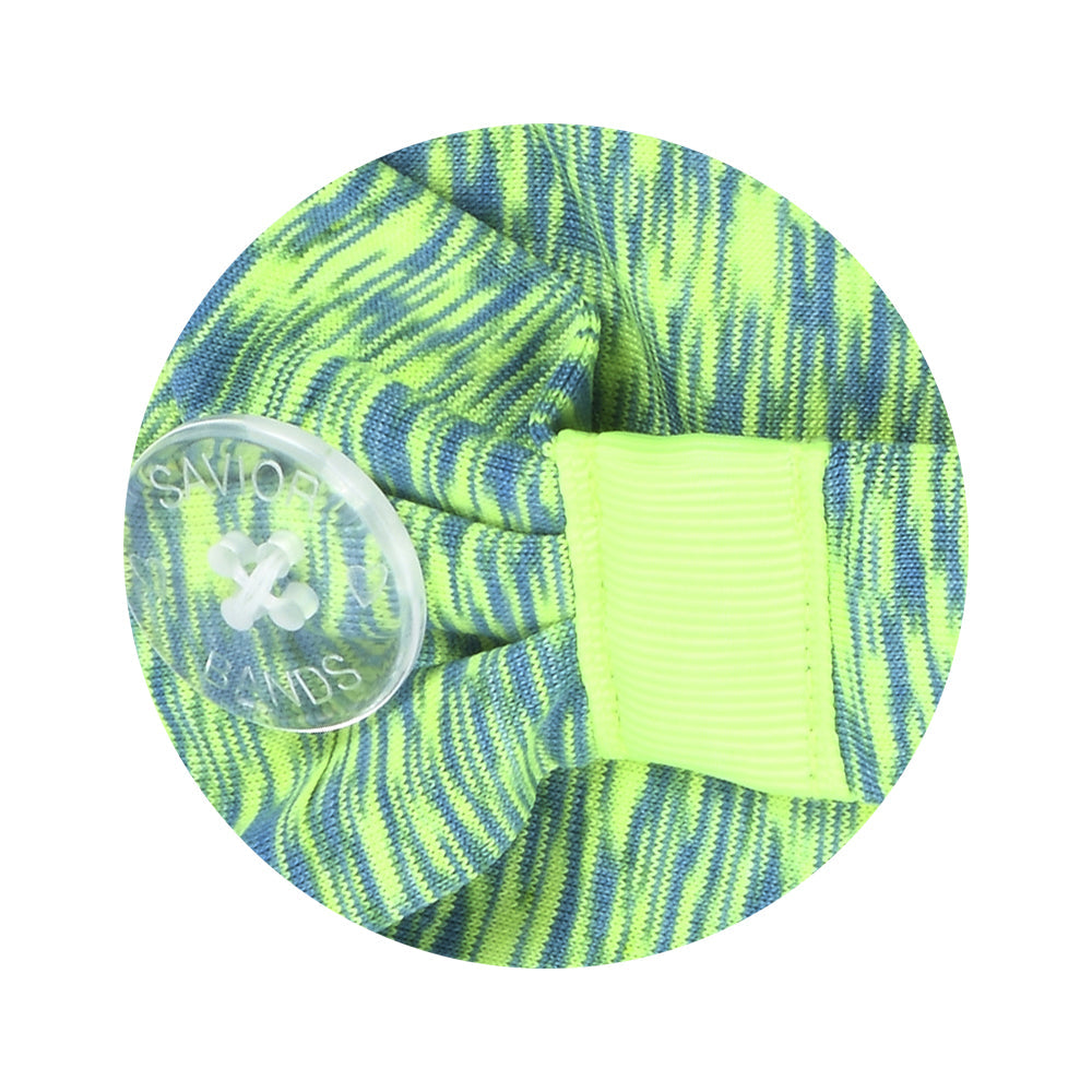 Green & Blue Savior Headbands With Buttons For Masks