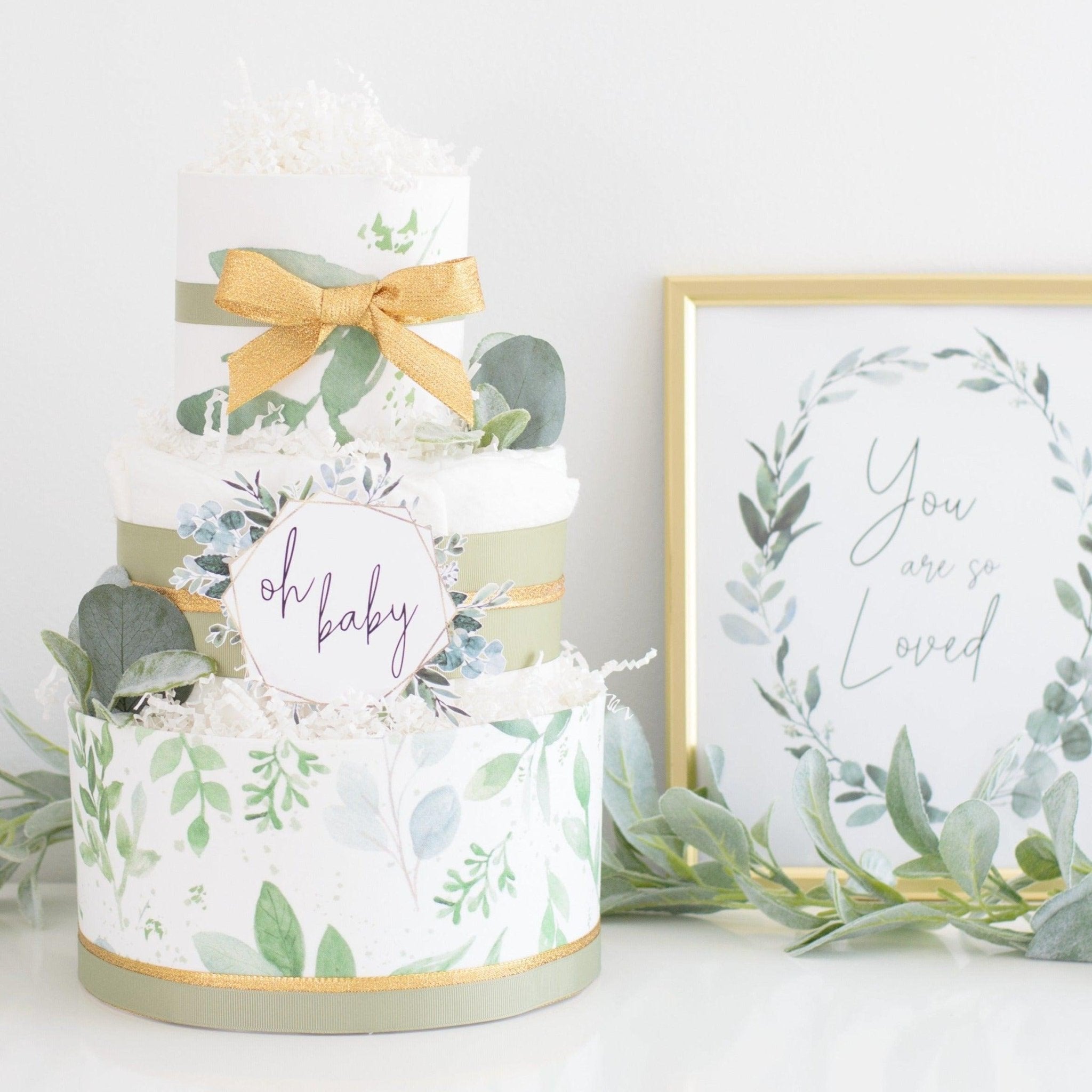 Greenery Diaper Cake