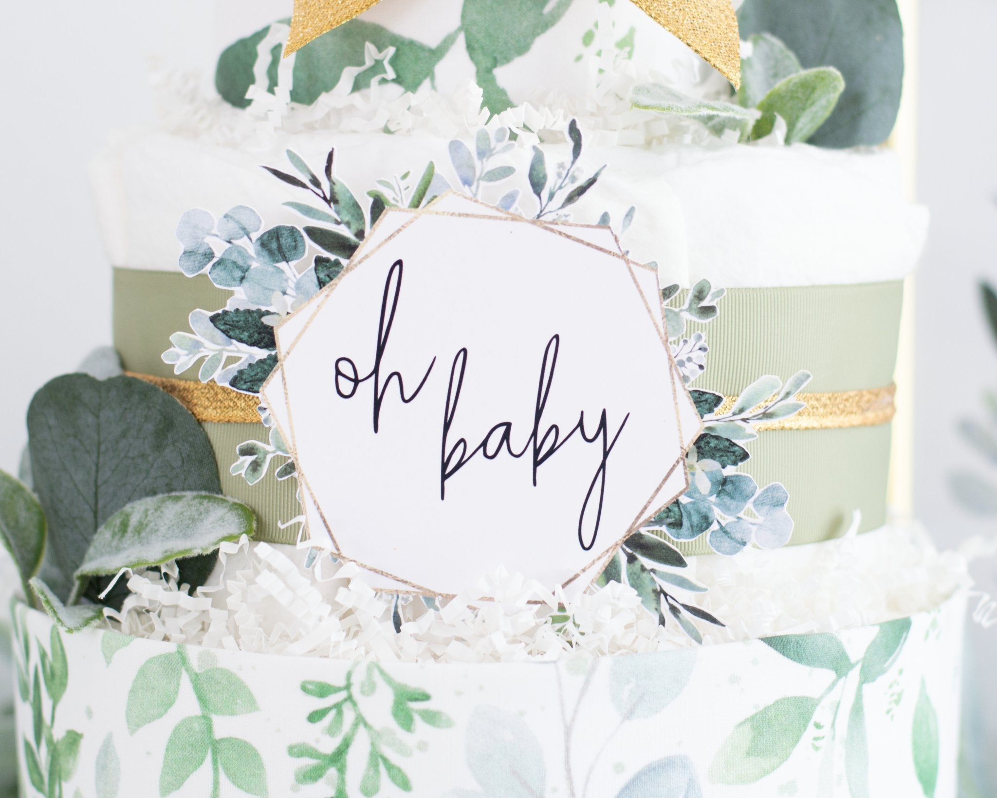 Greenery Diaper Cake