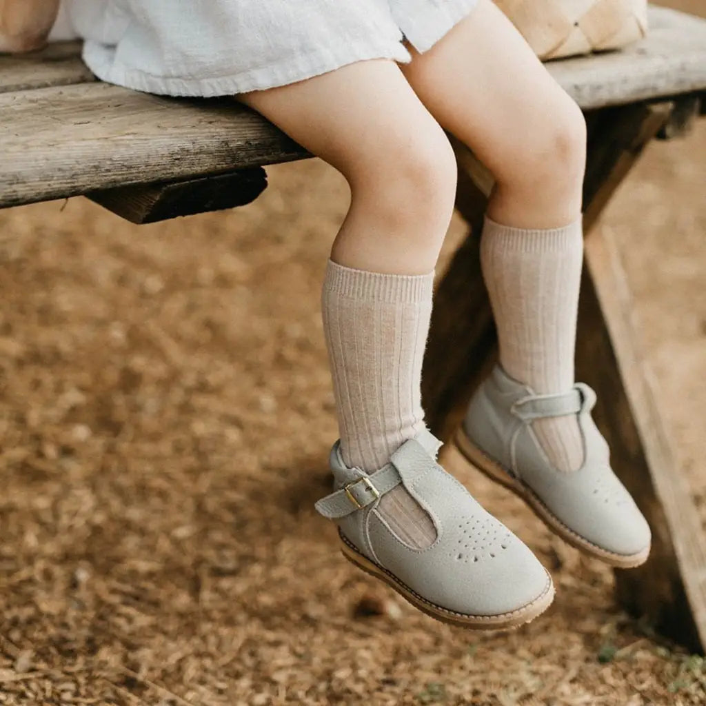 Greta T-strap - Dove Grey