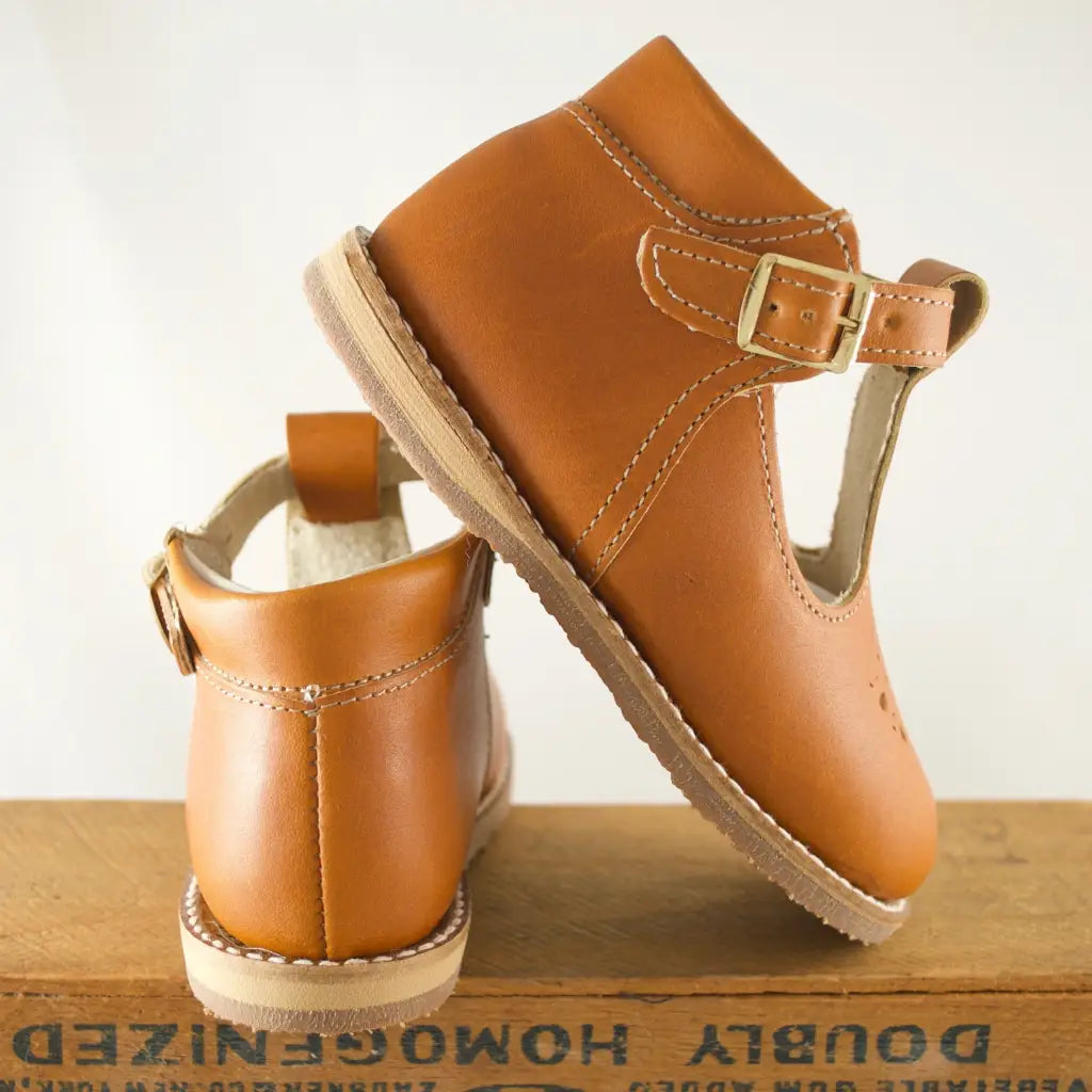 Greta T-strap - Warm Brown