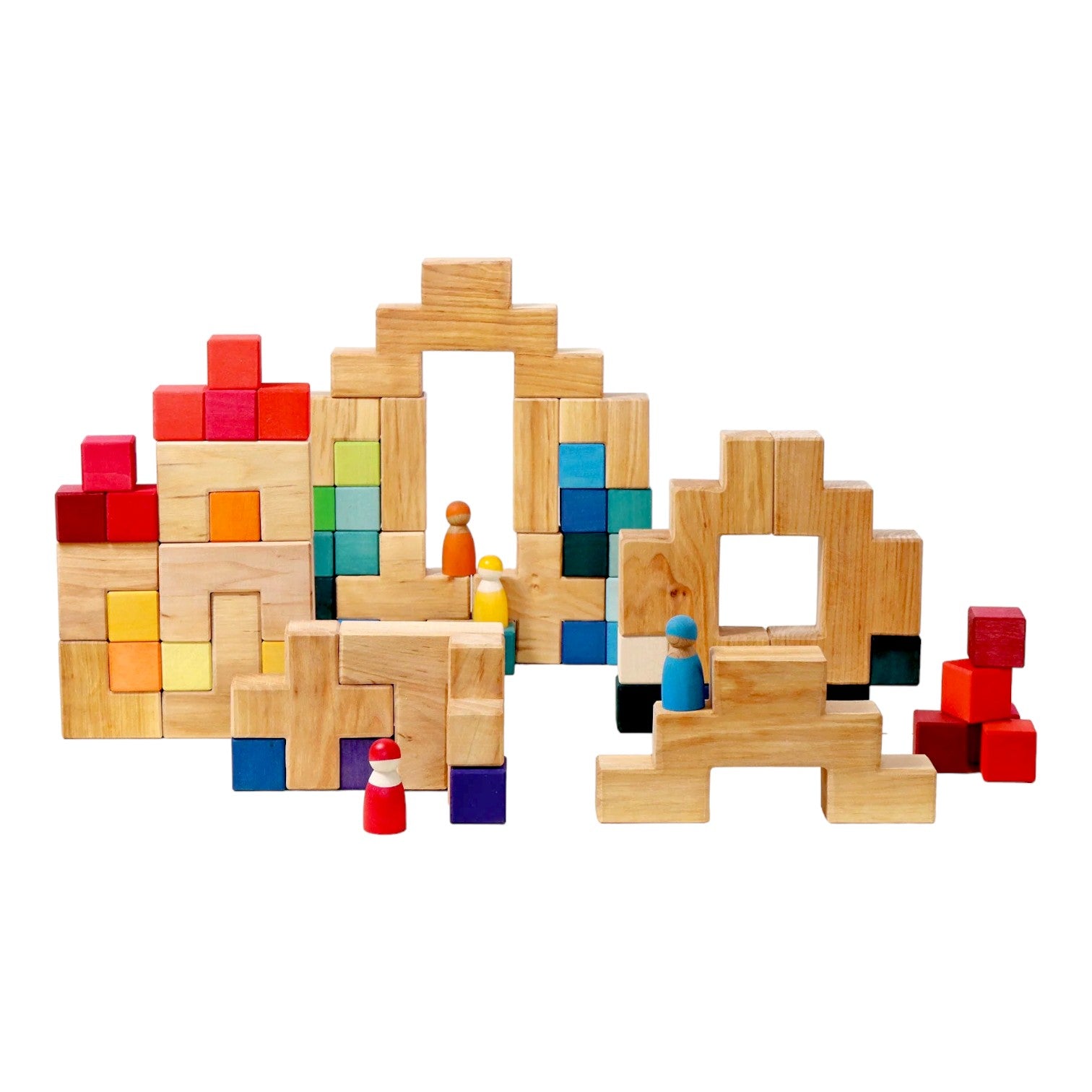 19 Pcs Wooden Stairway Building Blocks Set