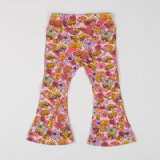Groovy Mushroom Jersey Bell Bottom Flare Pants For Babies, Toddlers And Girls