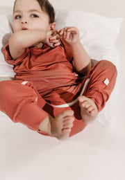 Mauve Bamboo Lyocell Romper With G-tube Access