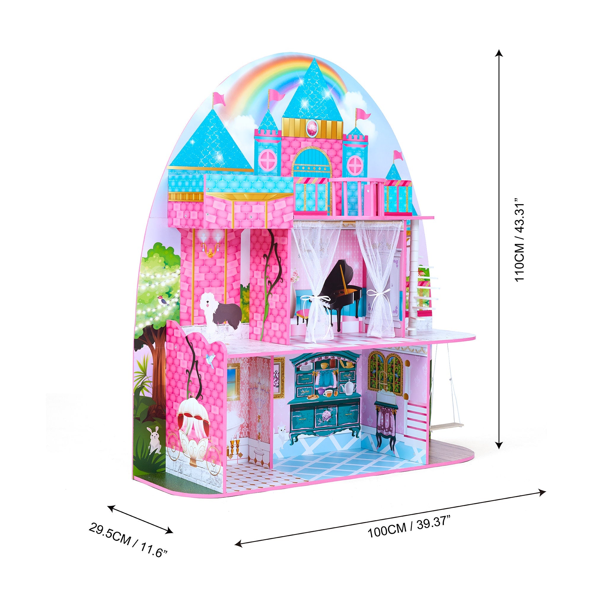 Olivia's Little World Furnished Castle Dollhouse For 12" Dolls, Multicolor