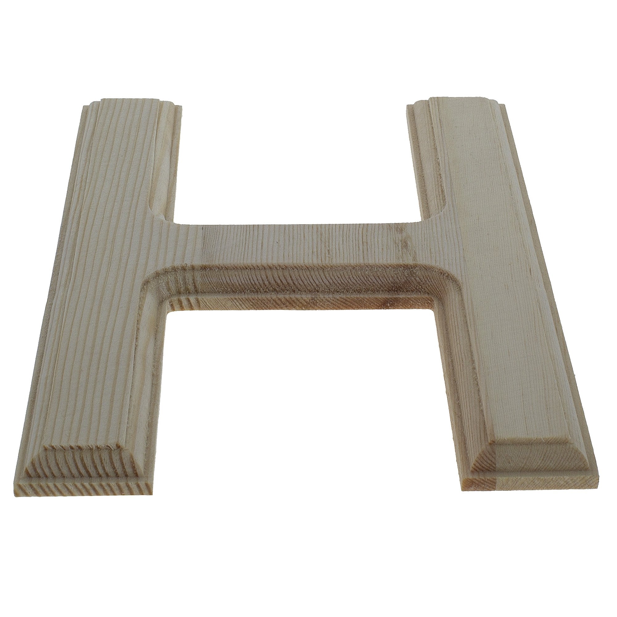 Unfinished Wooden Arial Font Letter H (6.25 Inches)